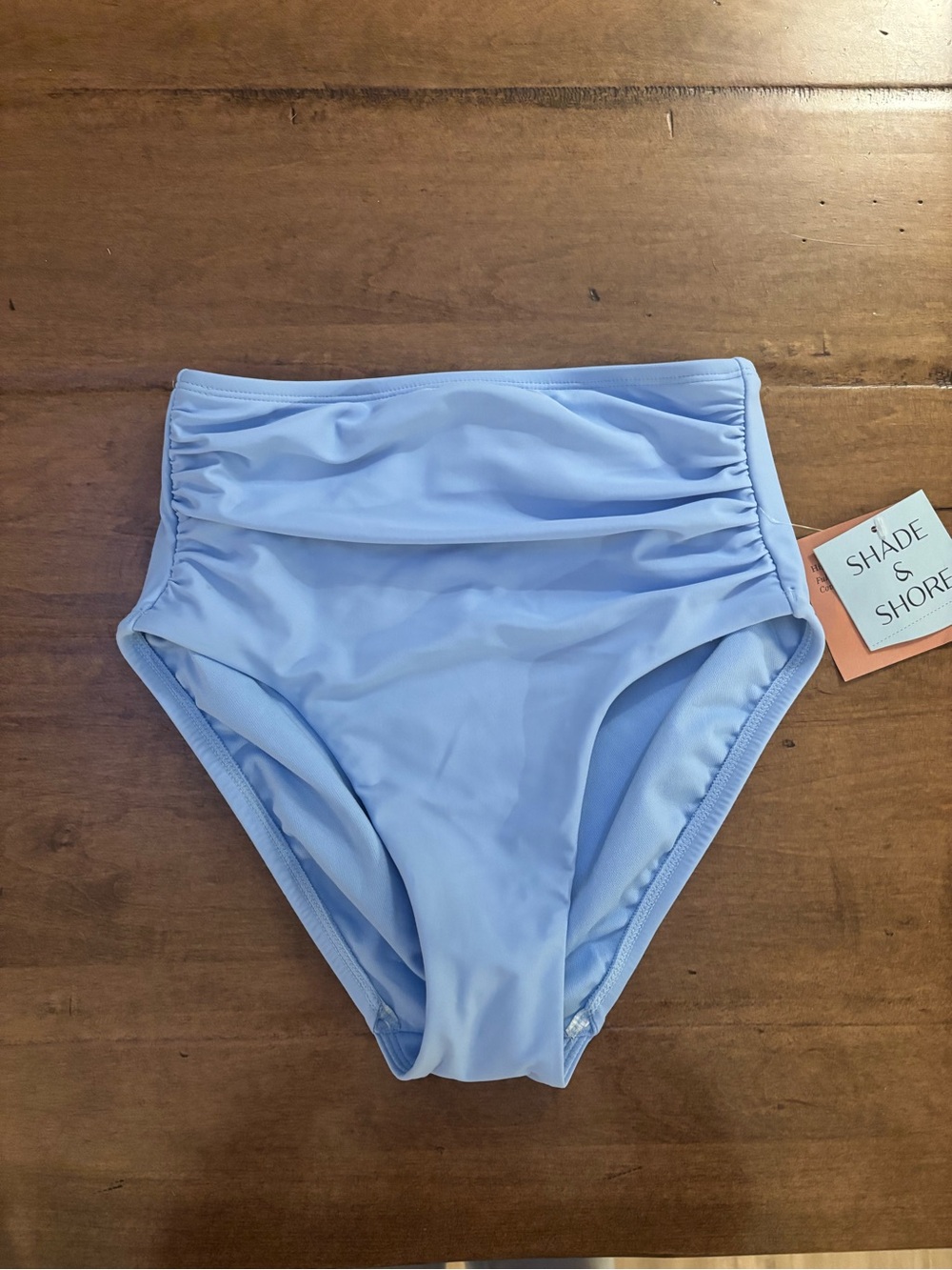 Shade & Shore Pastel Blue High-Rise Bikini Bottoms